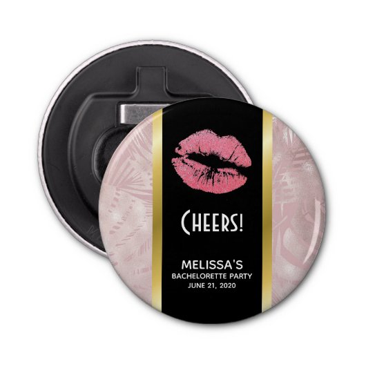 Décapsuleur Parties scintillant rose lèvres et Rose Gold Tropi (Devant)