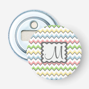 Décapsuleur Pastel Chevron avec Monogram de Shirley Taylor