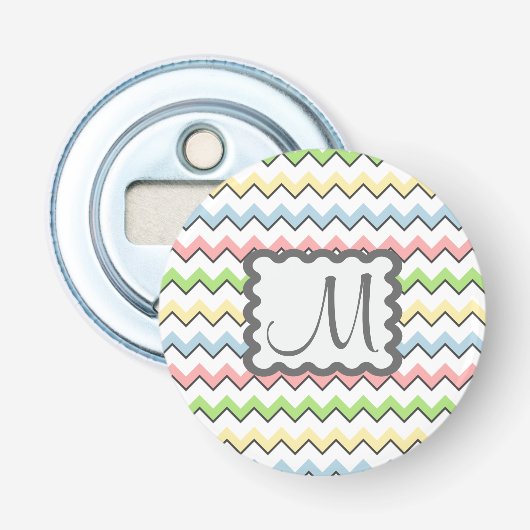 Décapsuleur Pastel Chevron avec Monogram de Shirley Taylor (Devant)