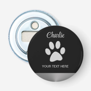 Décapsuleur Paw Chien Argent sur arrière - plan noir