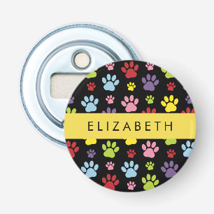 Décapsuleur Paws Colorés, Motif Paw, Paws Chiens, Votre Nom