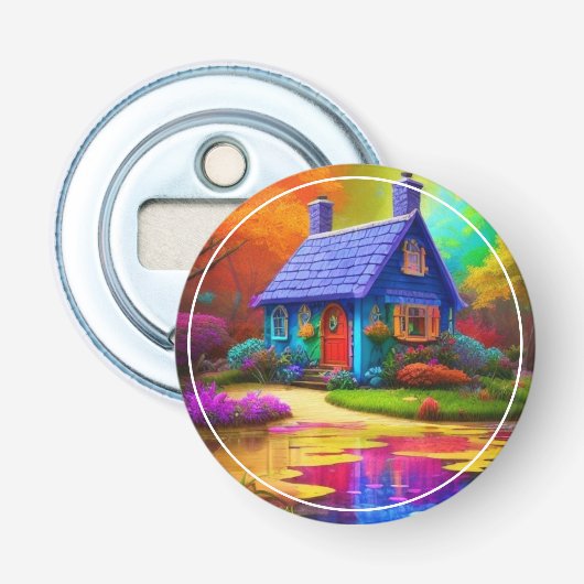 Décapsuleur Paysage naturel avec chalet et lac-38566 (Devant)