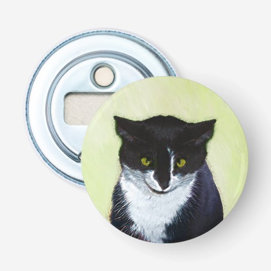 Décapsuleur Peinture de chat Tuxedo - Cute Original Cat Art (Devant)