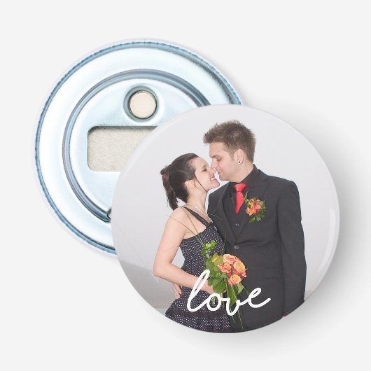 Décapsuleur Personnalisé Mariage Photo Love Keepsaké Bottle Ou (Devant)