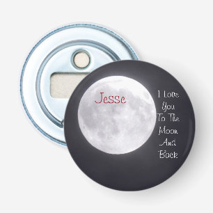 Décapsuleur Personnaliser Je t'aime sur la Lune et le dos