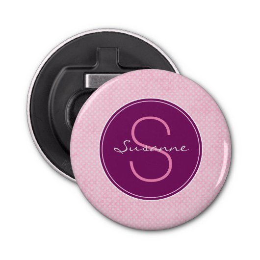 Décapsuleur Personnaliser Monogramme violet Cercle sur Pointe  (Devant)