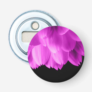 Décapsuleur Pétales de fleurs rose vif sur fond noir