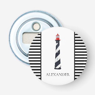 Décapsuleur Phare noir et blanc côtier nautique