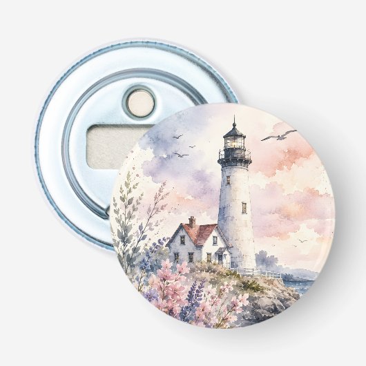 Décapsuleur Phare peint à l'aquarelle (Devant)