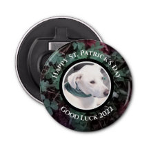 Photo de Shamrocks verts de chien blanc mignon