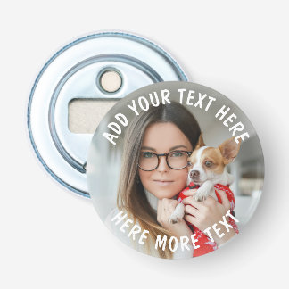 Décapsuleur Photo et texte ou nom personnalisés