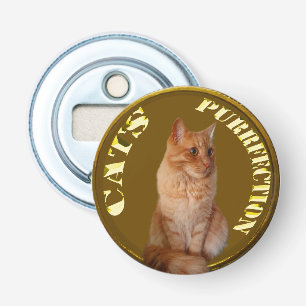 Décapsuleur Pièce d'or de chat de gingembre, ouverture de bout