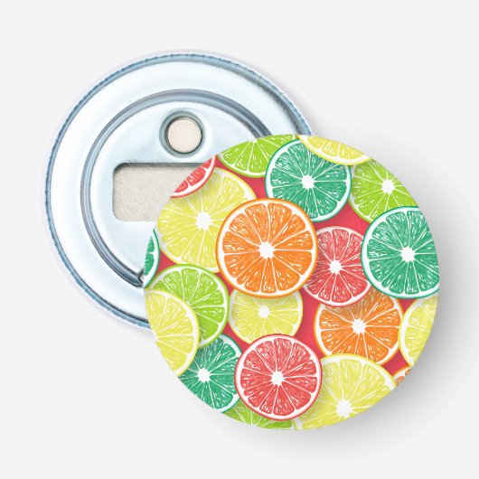 Décapsuleur Pièces de fruits d'agrumes pop art 2 (Devant)