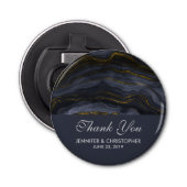 Décapsuleur Pierre d'Agate Noir & Or moderne Mariage Abstrait (Devant)