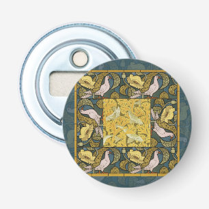 Décapsuleur Pigeon Blue Yellow Fish Art Nouveau