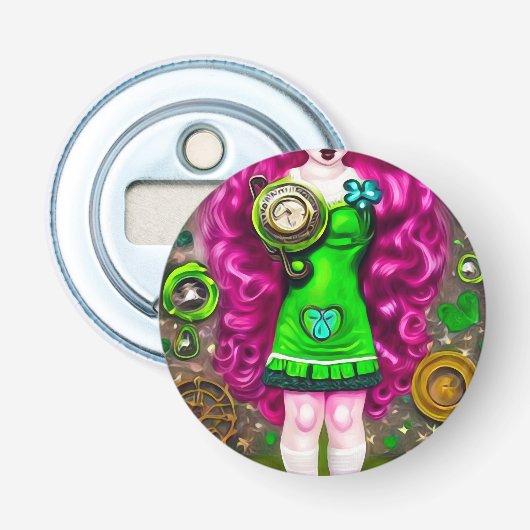 Décapsuleur Pink Hair St Patrick’s Day Doll (Devant)