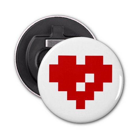 Décapsuleur Pixel Coeur 8 bits Amour (Devant)