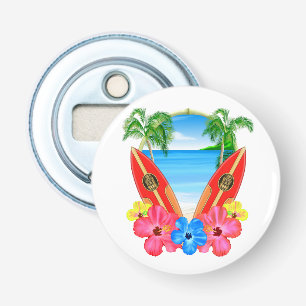 Décapsuleur Plage et planches de surf tropicales