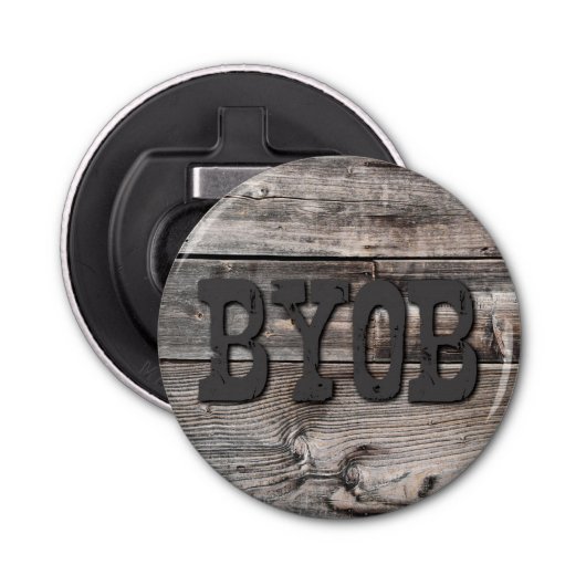 Décapsuleur PLANTES EN BOIS patiné en détresse BYOB | (Devant)