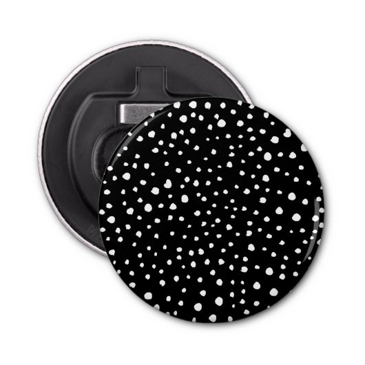 Décapsuleur Points dalmatiens, Zones dalmatiennes, Noir et Bla (Devant)