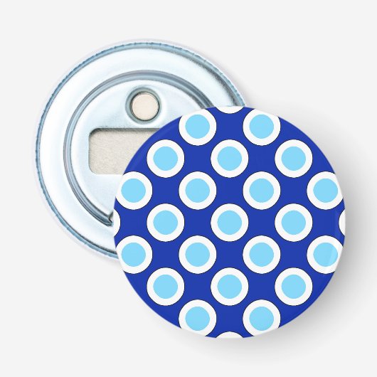 Décapsuleur Points tournés rétros, bleu cobalt et blanc (Devant)