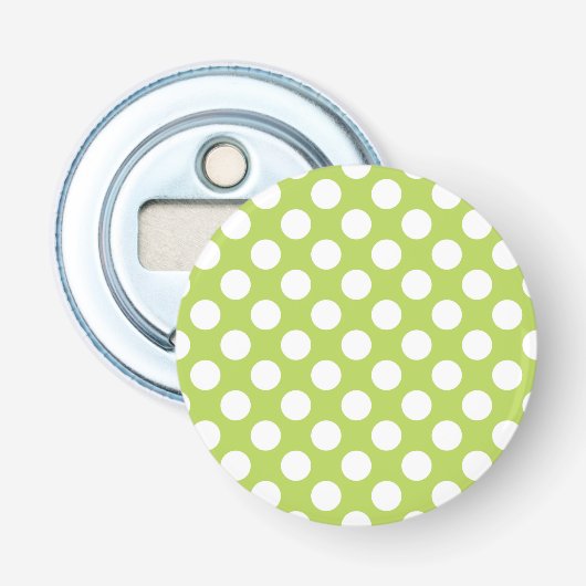 Décapsuleur Pois verts, Motif à points Polka, points, pointill (Devant)