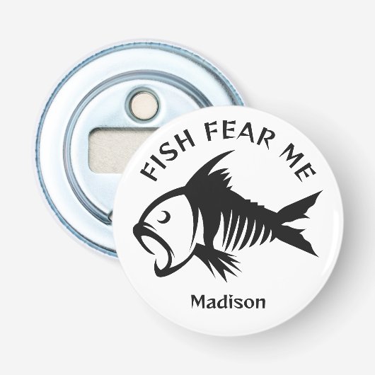 Décapsuleur Poisson de nom et de texte personnalisés (Devant)