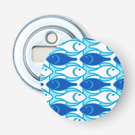 Décapsuleur Poisson moderne du milieu du siècle, bleu cobalt (Devant)
