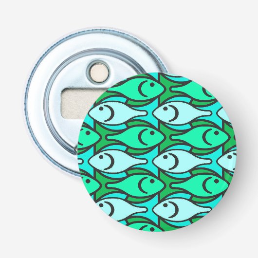Décapsuleur Poisson moderne du milieu du siècle, vert jade et  (Devant)