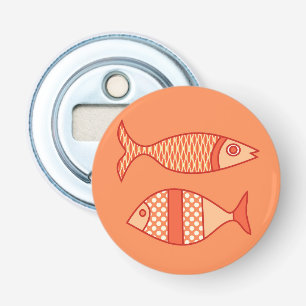 Décapsuleur Poisson moderne rétro, Corail clair Orange & Tange