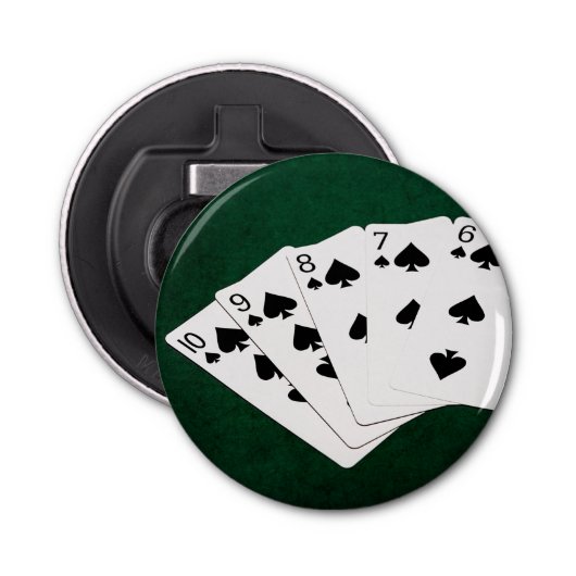 Décapsuleur Poker Hands - Flush droit - Spades Suit (Devant)