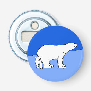 Décapsuleur Polar Bear Mom and Cub Peinture - Wildlife Art