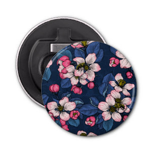 Décapsuleur Pomme fleurit sur un bleu foncé