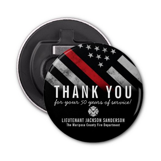 Décapsuleur Pompier Service des incendies Parti de retraite (Devant)