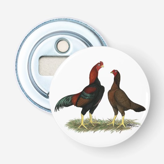 Décapsuleur Poules Aseel Black Red (Devant)