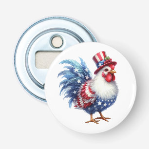 Décapsuleur Poulet patriotique mignon avec drapeau américain