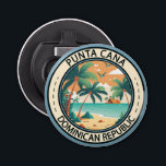 Décapsuleur Punta Cana République Dominicaine Badge de case<br><div class="desc">Design vectoriel Punta Cana. La région de Bávaro et Punta Cana forment ce qu'on appelle la Costa del Coco,  ou Côte des cocotiers,  une zone de luxueux complexes tout compris.</div>