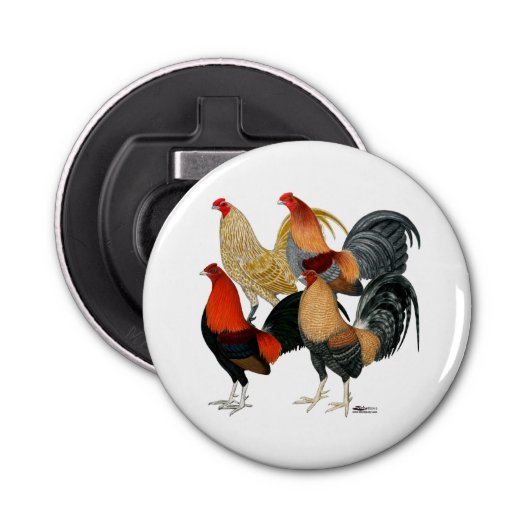 Décapsuleur Quatre gamecocks (Devant)