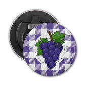Décapsuleur Raisins sur Plaid violet blanc (Devant)