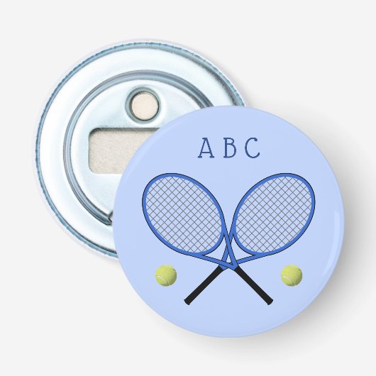 Décapsuleur Raquettes croisées de tennis initiales ouvre-boute (Devant)