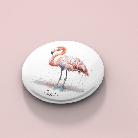 Décapsuleur Rayon de Flamant rose : Flamant rose aquarelle, pe