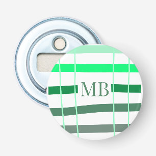 Décapsuleur rayures vertes monogramme épais ajouter nom titre 