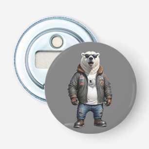 Décapsuleur Rebel de vélo d'ours polaire en cuir Jacket Cool A