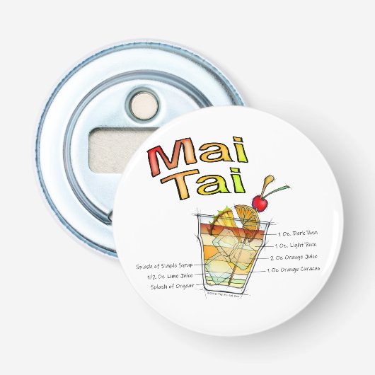 DÉCAPSULEUR RECETTE DE COCKTAIL MAI TAI ART (Devant)
