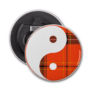 Décapsuleur Red Plaid et White Yin Yang