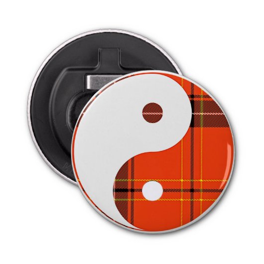 Décapsuleur Red Plaid et White Yin Yang (Devant)