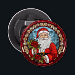 Décapsuleur Réfrigérateur Santa Claus Christmas Poinsettia<br><div class="desc">Aimant frigorifique du réfrigérateur du Père Noël</div>