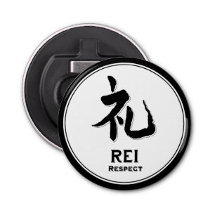 Décapsuleur REI respect bushido vertu samurai kanji tatouage
