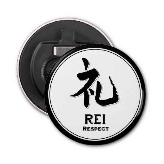 Décapsuleur REI respect bushido vertu samurai kanji tatouage (Devant)