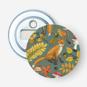 Décapsuleur Renard d'automne sur pin vert